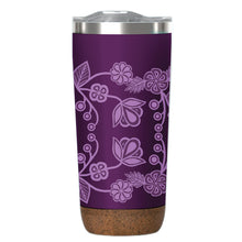 Laden Sie das Bild in den Galerie-Viewer, 20 oz cork based Travel Mug - Ojibwe Florals by Storm Angeconeb
