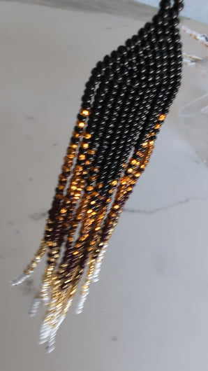 Black gold ombre earrings