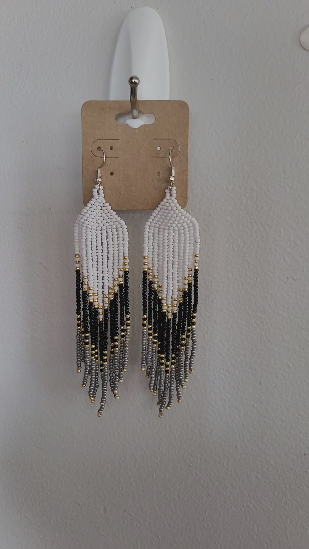 Beaded Ombre Fringe Earrings