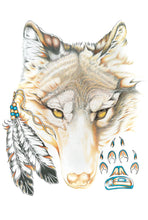 Load image into Gallery viewer, Wall Art - Wolfy by Native Artist Hubert V Billy
