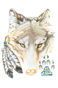 Wall Art - Wolfy by Native Artist Hubert V Billy