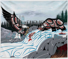 Load image into Gallery viewer, &quot;Cycle of Life&quot; fleece blanket, artwork by Richard Shorty - North of Fifty Indigenous Boutique

