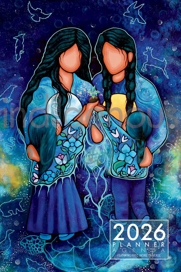 2026 Weekly Planner artwork by Jackie Traverse - Sky Woman and her Family
