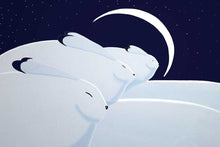 Laden Sie das Bild in den Galerie-Viewer, Wall Art -  Winter Moon with Hares by Rick Beaver
