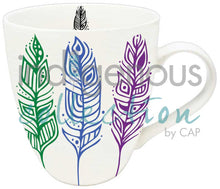Laden Sie das Bild in den Galerie-Viewer, 18 oz Pride Feathers Mug by Patrick Hunter
