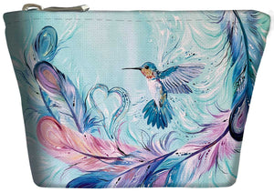 "Hummingbird Feathers" Zippered Coin Purse artwork by Carla Joseph