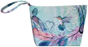 "Hummingbird Feathers" Small Zippered Tote artwork by Carla Joseph