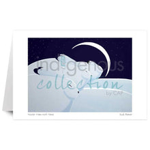 Laden Sie das Bild in den Galerie-Viewer, Wall Art - Winter Moon with Hares by Indigenous Artist Rick Beaver
