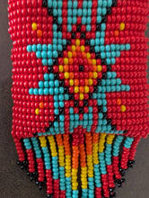 Load image into Gallery viewer, Hand beaded Red Amulet Necklace
