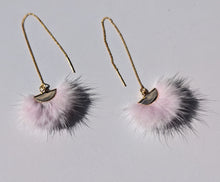 Load image into Gallery viewer, Real Mink Earrings by Namgis artist Jonathan Whonnock - light pink
