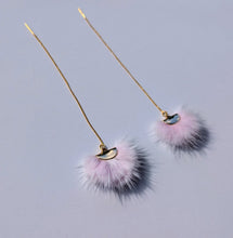 Load image into Gallery viewer, Real Mink Earrings by Namgis artist Jonathan Whonnock - light pink
