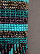 Charger l'image dans la galerie, Hand beaded Amulet Necklace in Teals and Browns
