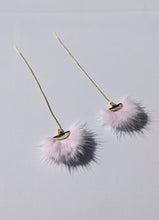 Load image into Gallery viewer, Real Mink Earrings by Namgis artist Jonathan Whonnock - light pink
