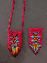 Load image into Gallery viewer, Hand beaded Red Amulet Necklace
