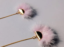 Load image into Gallery viewer, Real Mink Earrings by Namgis artist Jonathan Whonnock - light pink
