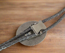 Load image into Gallery viewer, salmon leather bolo by jonathan whonnock north of fifty 50
