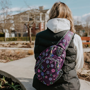 Sling pack Storm Angeconeb, Ojibwe, Ojibway Florals