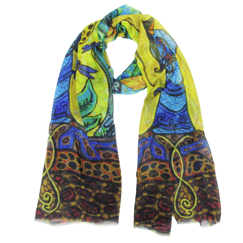 strong earth woman eco scarf by leah dorion metis artist