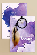 Laden Sie das Bild in den Galerie-Viewer, &quot;Trust in Your Dreams&quot; Dream Catcher Greeting Card Handmade in Canada
