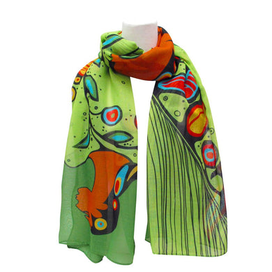 Spirit of the Woodland Scarf Maxine Noel, Native artist, Indigenous Art, Sioux, Maxine Noel