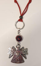 Laden Sie das Bild in den Galerie-Viewer, Red ultra sued necklace with detachable Angel; pendant and snap
