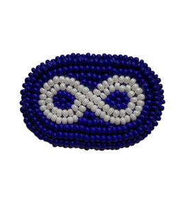 beaded Metis flag pin