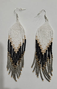 Beaded Ombre Fringe Earrings