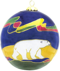 "Polar Bear" glass ornament design by Dawn Oman