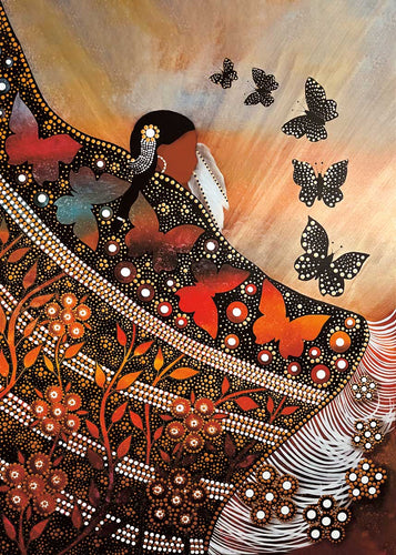 Butterfly Dance by Cree, Native artist, Indigenous Art, Betty Albert, North of Fifty 50