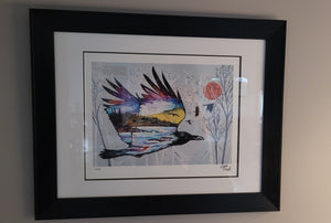 Raven's Flight by Métis artist, Carla Joseph, indigenous art, North of Fifty 50