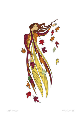 Leaf Dancer, Native artist, Indigenous Art, Sioux, Maxine Noel, Leaf Dancer art card