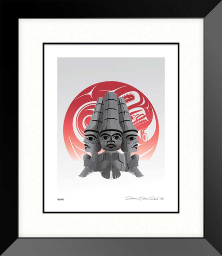 Three Watchmen Blood Moon by Mark Preston, native artist, Indigenous Art, Northwest Coast art, North of Fifty 50