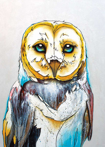 Barn Owl Art Card - North of 50 Métis Designs