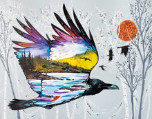 Laden Sie das Bild in den Galerie-Viewer, Raven&#39;s Flight by Native artist Carla Joseph, North Of Fifty 50
