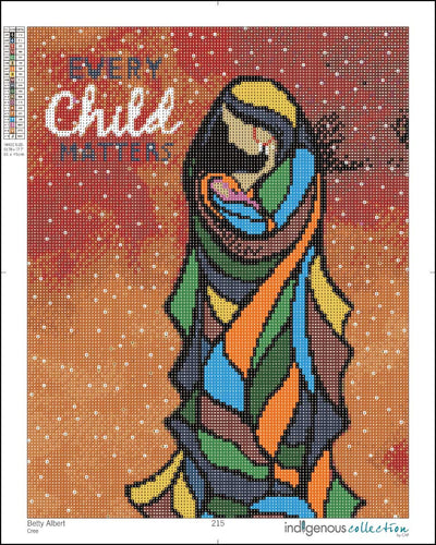 Indigenous Art, Native Artist Betty Albert, Diamond Art, 215, Every Child Matters