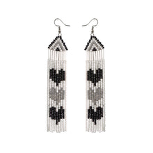 Load image into Gallery viewer, Beaded Heart Fringe Earrings
