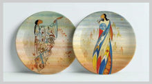 Laden Sie das Bild in den Galerie-Viewer, Set of two&quot; Dessert plates featuring the artwork of artist Maxine Noel
