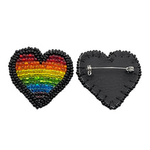 Load image into Gallery viewer, Beaded Pride Heart Pin
