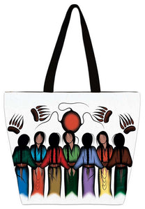 "Community Strength" Large Zippered Tote artwork by Simone McLeod