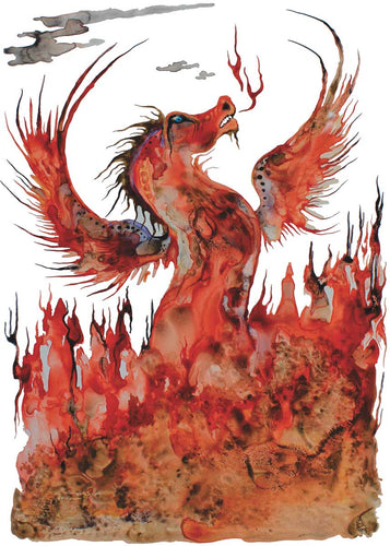 Fire Dragon Art Card by Colleen Gray - North of 50 Métis Designs