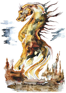 Earth Dragon Art Card by Colleen Gray
