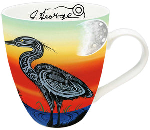 Crane Clan 18 oz mug with artwork by Jeffrey Red George