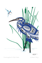 Laden Sie das Bild in den Galerie-Viewer, Hummingbird and Blue Heron Art Card
